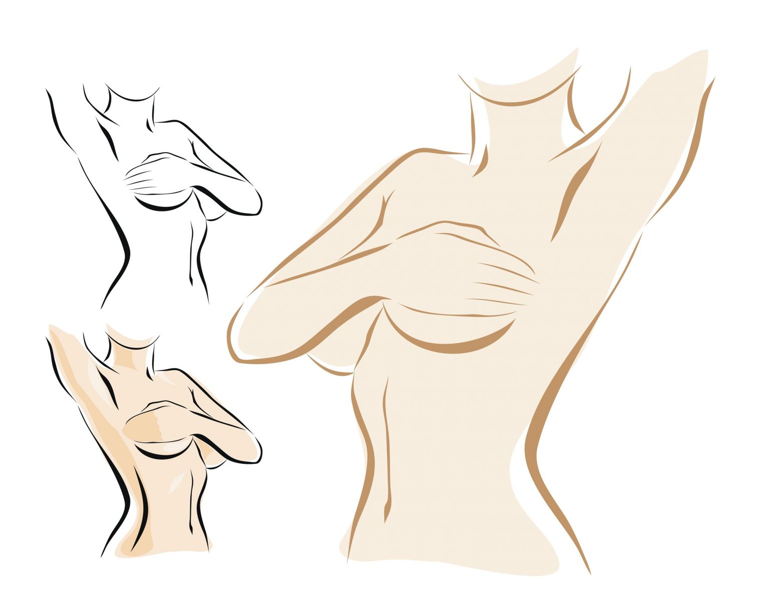 Аппетитная тела показывает рисунки на груди и руках
